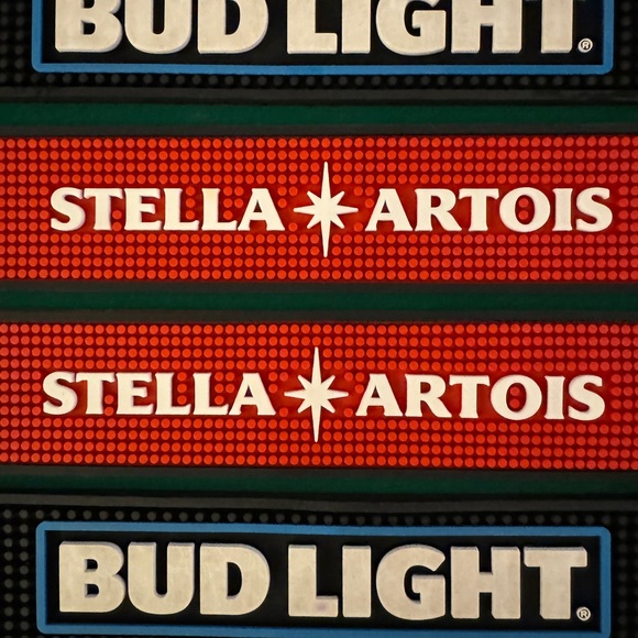 Professional Bar Spill Mats Bud Light Stella Artois - SET of 4 - Picture 3 of 10